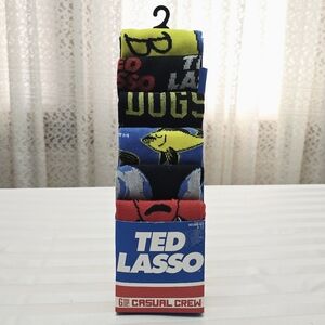 NEW 6pk Ted Lasso Soccer Futbol Men's Crew Socks 6 Pairs Shoe Size 8-12 Funny TV